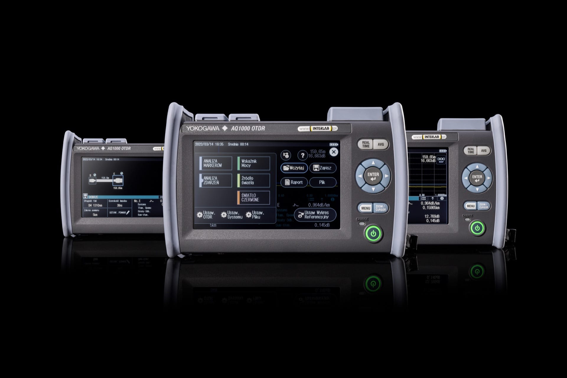 Yokogawa AQ1000 presenting three ways to analyse an OTDR result
